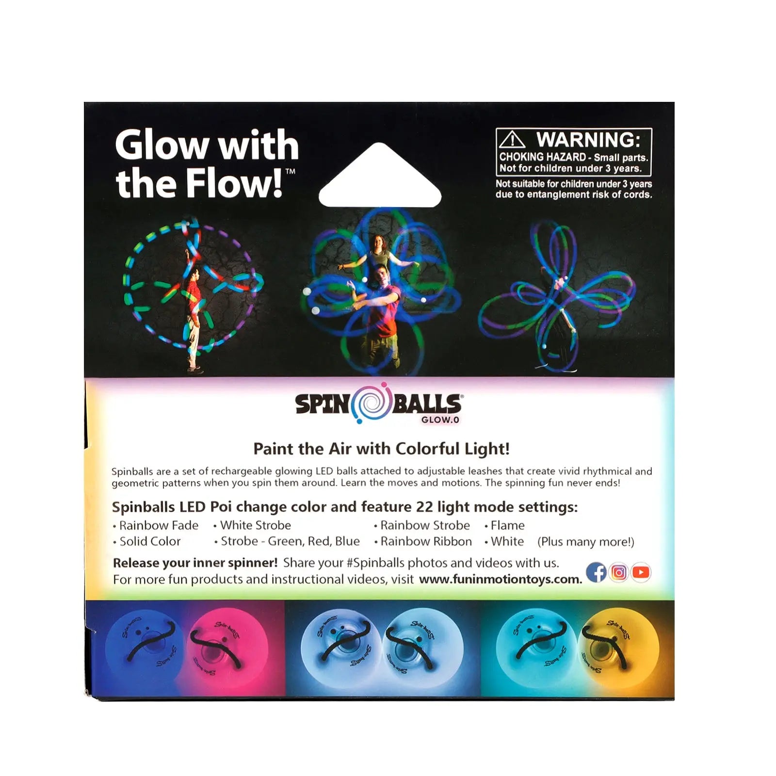 Spinballs Glow. 0 LED Rechargeable Poi Set K5