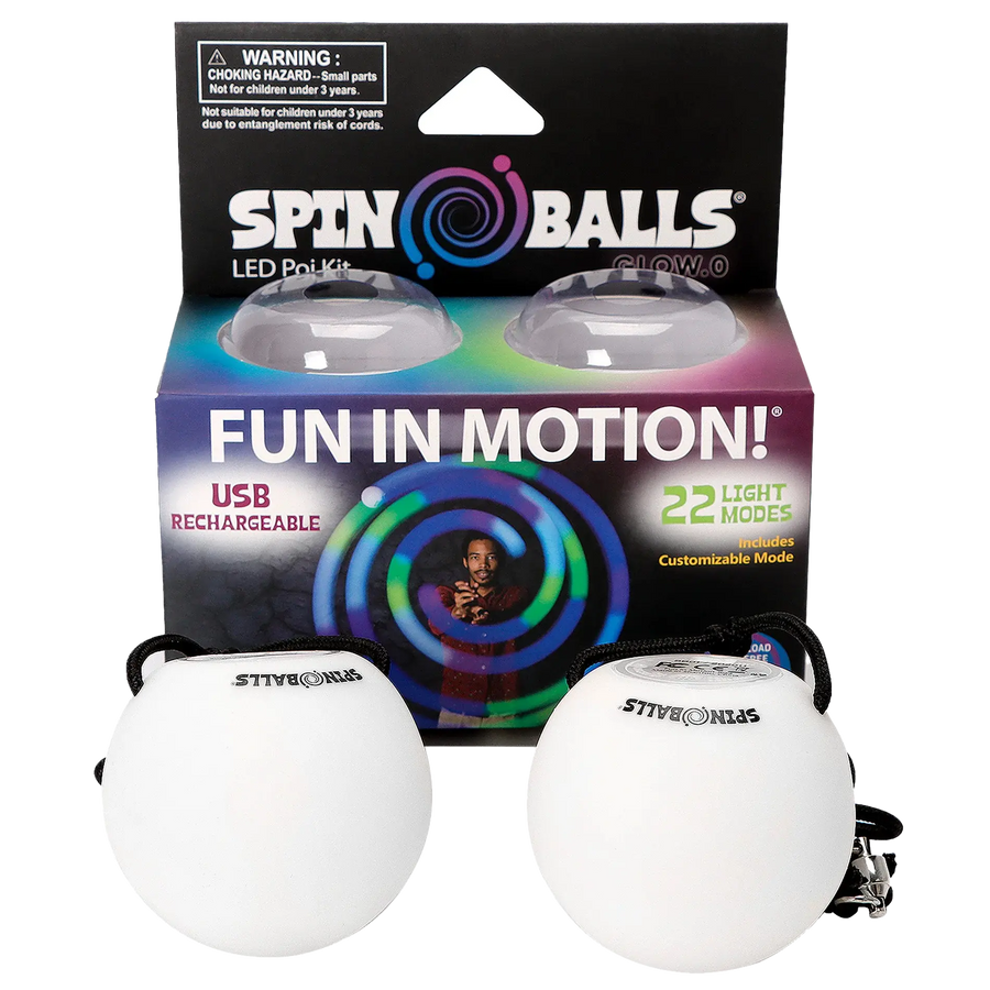 Spinballs Glow. 0 LED Rechargeable Poi Set K5